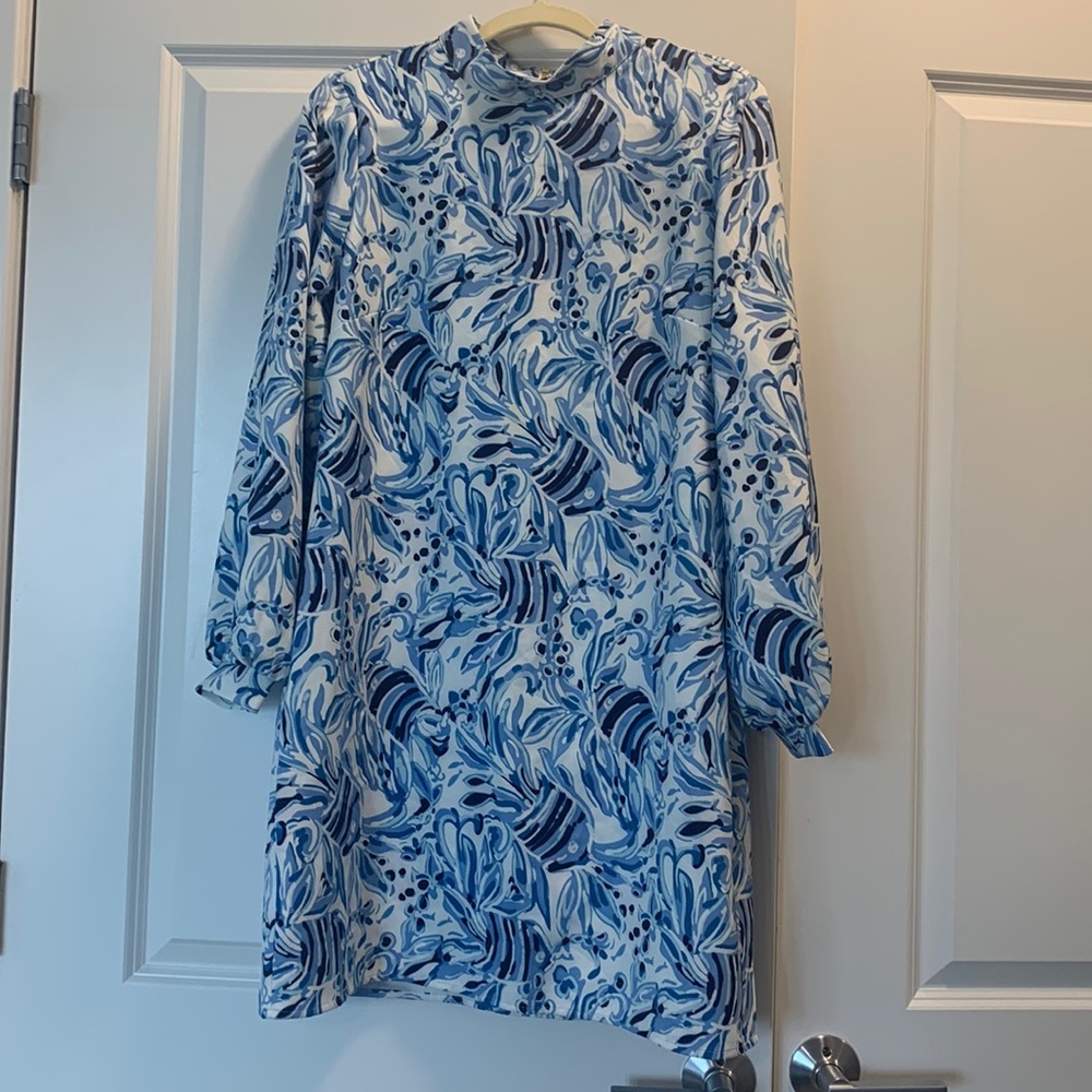 Sail to Sable Blue High Neck Dress